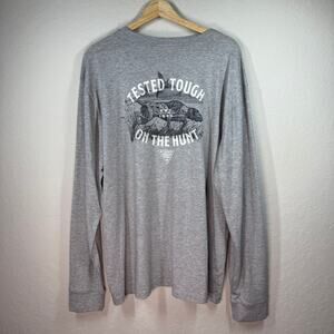 Men's Columbia Long Sleeve Gray Hunting Dog T-Shirt Size XL NEW